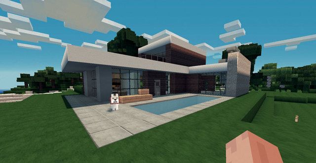 Planos de casas para Minecraft con alberca