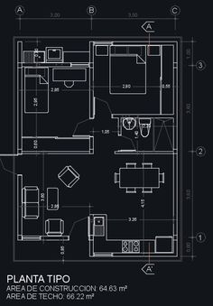 Planos de casas en autocad de planta baja en casa sencilla