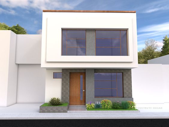 Diseños de fachadas de casas bonitas cuadradas