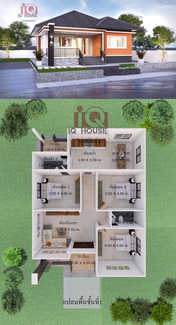 Planos de casas modernas de 3 dormitorios