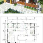Plano de casa clásica de 3 dormitorios en una planta