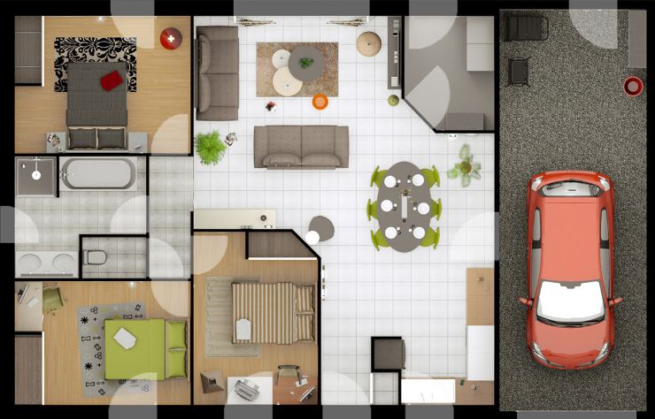 Apartment plans of 80 square meters