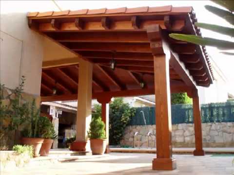 Diseños de porches con columnas de madera