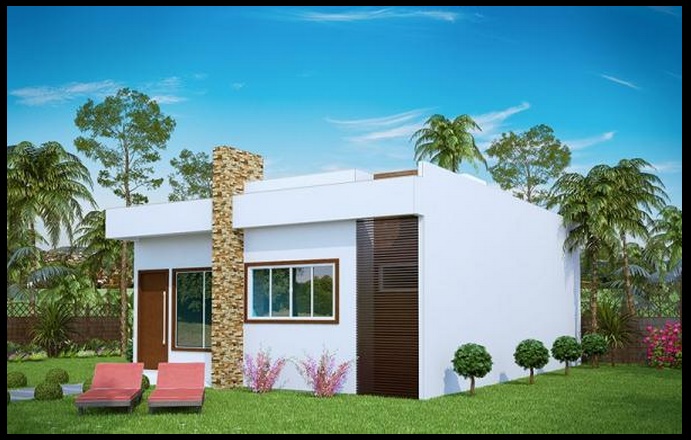 Casas pequeñas modernas en color blanco