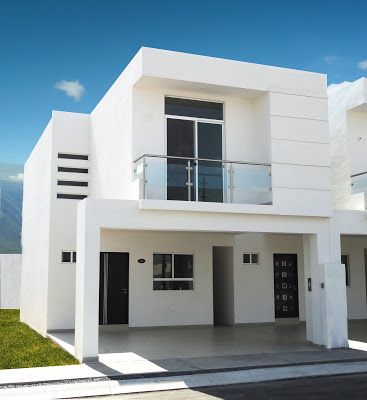 Diseños de casas de dos pisos color blanco