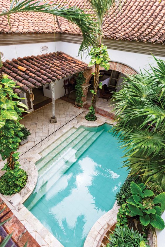 Diseños de casas de campo estilo mexicano con piscina