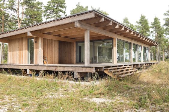 Casas de madera para el campo modernas