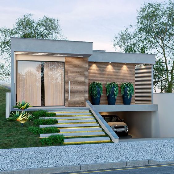 Casas modernas con escalera exterior