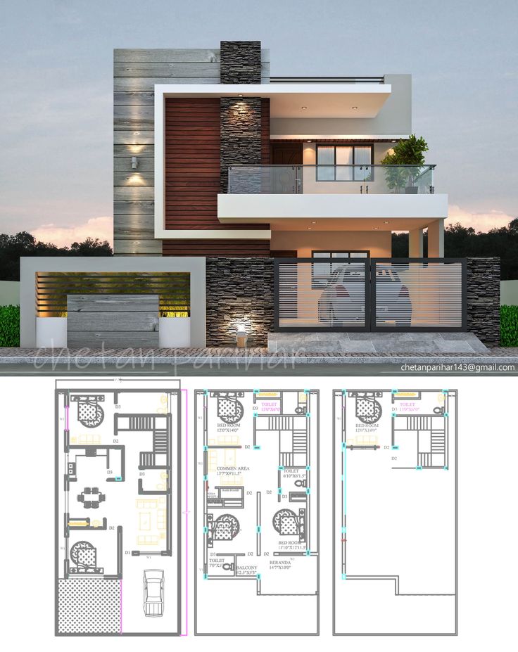 Free house plans with modern facades