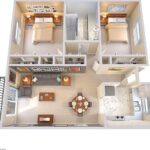 Diseños de planos de casas con dos habitaciones