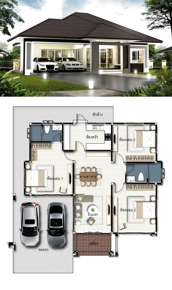 Diseños de planos para la distribución de casas de un piso