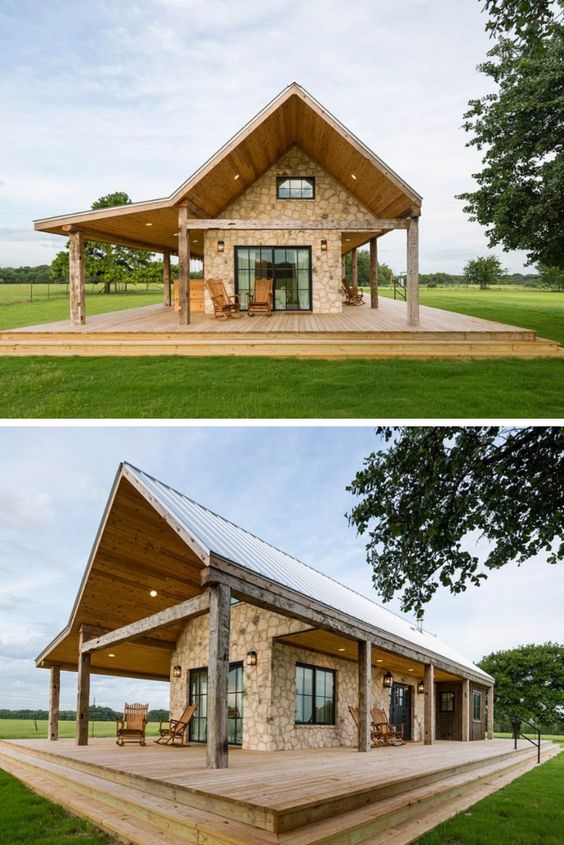 Diseños tradicionales modernos de casas de campo