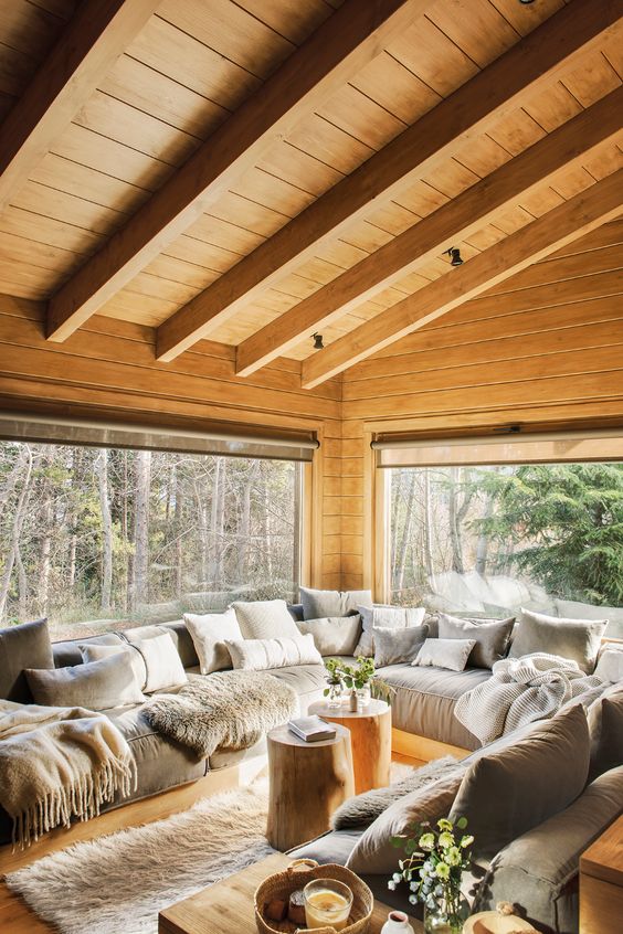 Interiores para casas de campo de madera